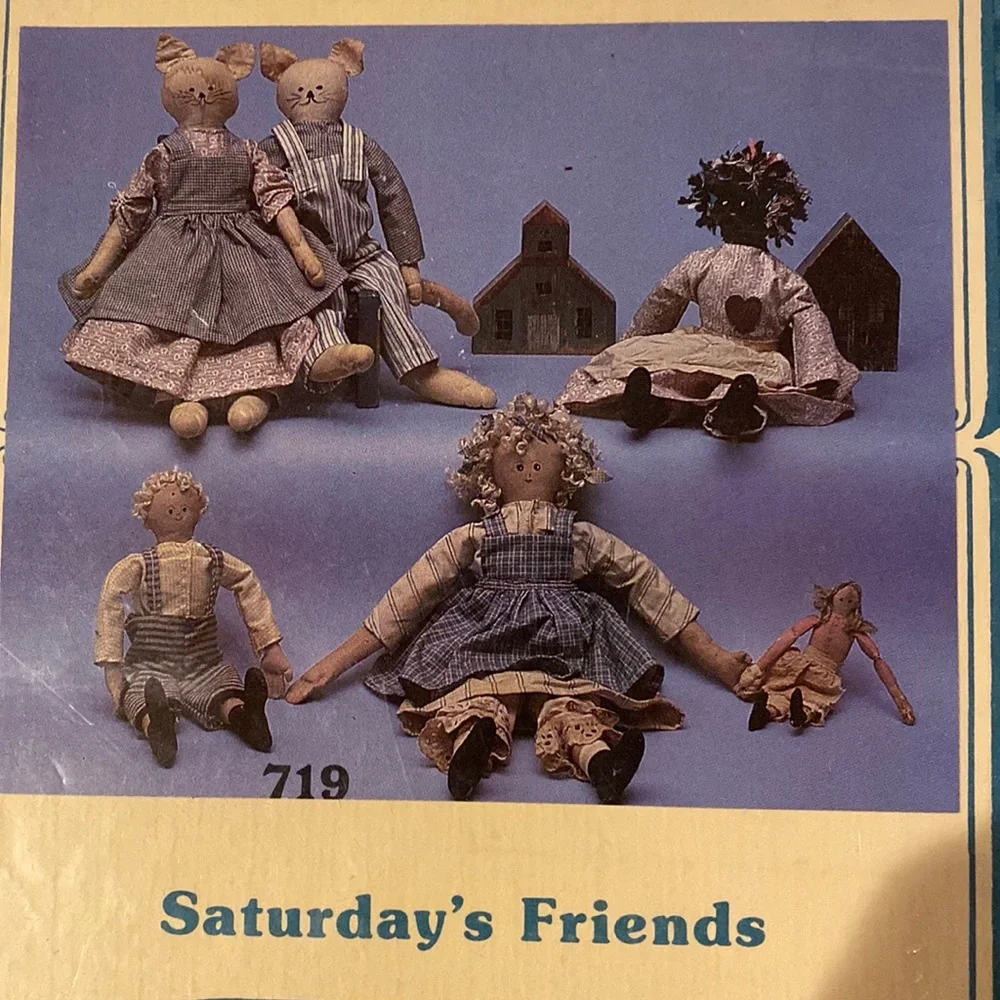 NEW Buttermilk Creek Country Pattern Saturday Friends Dolls Uncut Cottageco…